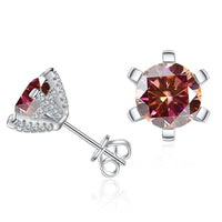 1ct D VVS Moissanite Stud Earrings 925 Sterling Silver 3EX Cut Women Daily