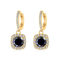 1ct GRA-Certified Moissanite Drop Earrings VVS D 18K Gold Plated 925 Sterling