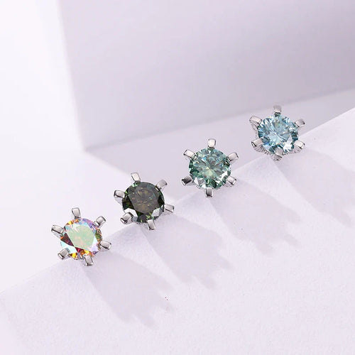 1ct D VVS Moissanite Stud Earrings 925 Sterling Silver 3EX Cut Women Daily