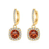 1ct GRA-Certified Moissanite Drop Earrings VVS D 18K Gold Plated 925 Sterling