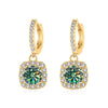 1ct GRA-Certified Moissanite Drop Earrings VVS D 18K Gold Plated 925 Sterling