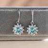1CT Moissanite Drop Earrings 925 Sterling Silver Colorful Green Blue Pink