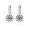 1CT Moissanite Drop Earrings 925 Sterling Silver Colorful Green Blue Pink