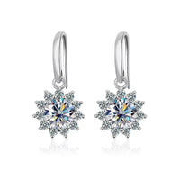 1CT Moissanite Drop Earrings 925 Sterling Silver Colorful Green Blue Pink