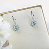1CT Moissanite Drop Earrings 925 Sterling Silver Colorful Green Blue Pink