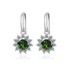 1CT Moissanite Drop Earrings 925 Sterling Silver Colorful Green Blue Pink