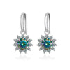 1CT Moissanite Drop Earrings 925 Sterling Silver Colorful Green Blue Pink