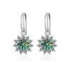 1CT Moissanite Drop Earrings 925 Sterling Silver Colorful Green Blue Pink