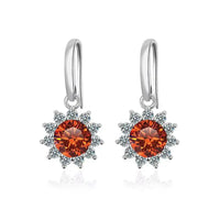 1CT Moissanite Drop Earrings 925 Sterling Silver Colorful Green Blue Pink