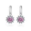 1CT Moissanite Drop Earrings 925 Sterling Silver Colorful Green Blue Pink