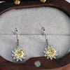 1CT Moissanite Drop Earrings 925 Sterling Silver Colorful Green Blue Pink