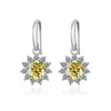 1CT Moissanite Drop Earrings 925 Sterling Silver Colorful Green Blue Pink