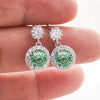 1ct Moissanite Drop Earrings For Women Sterling S925 18K White Gold Plated