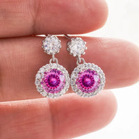 1ct Moissanite Drop Earrings For Women Sterling S925 18K White Gold Plated
