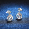 1ct Moissanite Drop Earrings For Women Sterling S925 18K White Gold Plated