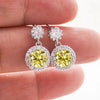 1ct Moissanite Drop Earrings For Women Sterling S925 18K White Gold Plated