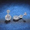 1ct Moissanite Drop Earrings For Women Sterling S925 18K White Gold Plated