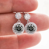 1ct Moissanite Drop Earrings For Women Sterling S925 18K White Gold Plated