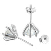 1ct Moissanite Stud Earrings For Women GRA Certified 18K White Gold Plated