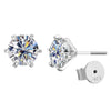 1ct Moissanite Stud Earrings For Women GRA Certified 18K White Gold Plated
