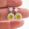 1ct Moissanite Drop Earrings For Women Sterling S925 18K White Gold Plated