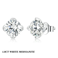 D Color VVS1 1ct Moissanite Stud Earrings 925 Sterling Silver Wedding Gift