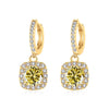 1ct GRA-Certified Moissanite Drop Earrings VVS D 18K Gold Plated 925 Sterling