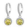 1Ct 6.5mm Blue Green Moissanite Drop Earrings For Women S925 Sterling