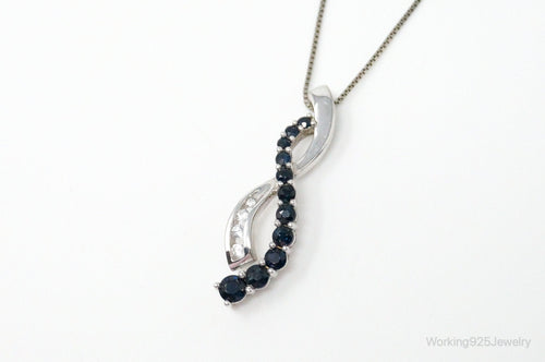 Designer Alwand Vahan Sapphire Cubic Zirconia Sterling Silver Necklace