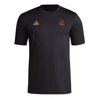 adidas Mens Short Sleeve Pre-Game T-Shirt Black/Houston Dynamo XX-Large