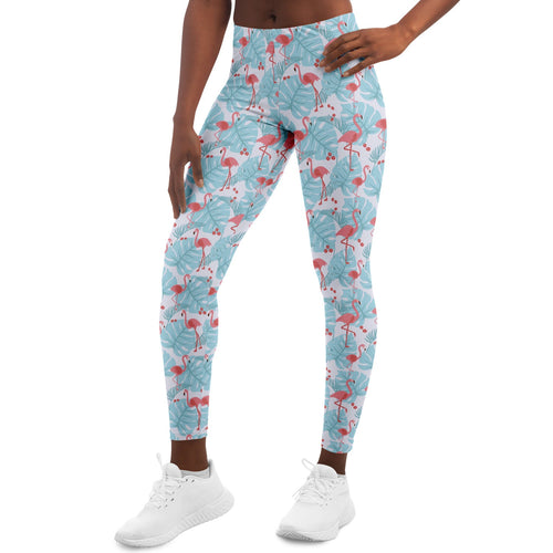 Flamingo Blue Floral Leggings