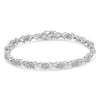 .925 Sterling Silver 1-1/2 Cttw Diamond Cluster X Link 7" Tennis Bracelet (I-J color, I3 clarity)