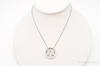 Vintage Star Of David Brass Copper Sterling Silver Necklace