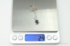 Designer SUN Lab Sapphire Cubic Zirconia Sterling Silver Necklace