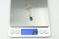 Designer SUN Lab Sapphire Cubic Zirconia Sterling Silver Necklace