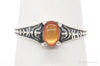 Antique Designer WMCO Orange Paua Shell Sterling Silver Ring - Size 6