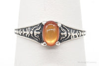 Antique Designer WMCO Orange Paua Shell Sterling Silver Ring - Size 6