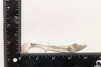 Large 1940s Victorian Revival Scimitar Sword Dagger Sterling Silver Pin Brooch