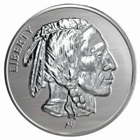 1oz .999 Fine AG Silver Round - Buffalo Indian Stamped