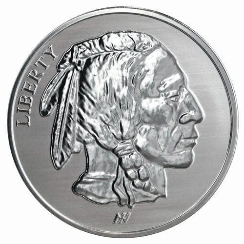 1oz .999 Fine AG Silver Round - Buffalo Indian Stamped