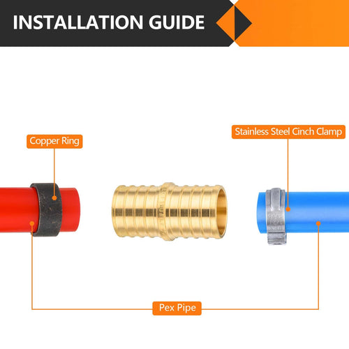 PEX-B Crimp 1" PEX x 1" PEX Coupling (Lead Free)