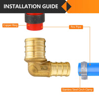 30 Pcs PEX-B Crimp Elbow 3/4" PEX x 1" PEX (Lead Free)