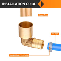 PEX-B Crimp 3/4" PEX x 3/4" Female Copper Sweat Elbow (Lead Free) Plumbingsell