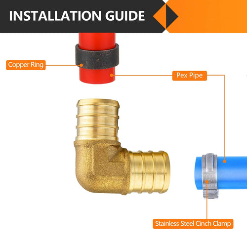 30 Pcs PEX-B Crimp Elbow 1" PEX x 1" PEX (Lead Free)