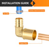 30 Pcs PEX-B Crimp 1/2" PEX x 3/4" Male Copper Sweat Elbow (Lead Free)