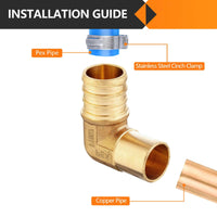 PEX-B Crimp 3/4" PEX x 1/2" Male Copper Sweat Elbow (Lead Free) Plumbingsell