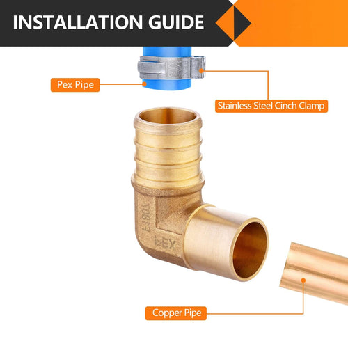 PEX-B Crimp 3/4" PEX x 3/4" Male Copper Sweat Elbow (Lead Free) Plumbingsell