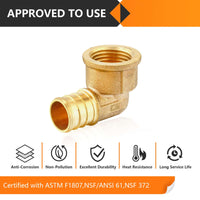 PEX-B Crimp 3/4" PEX x 3/4" Female Threaded Elbow (Lead Free) Plumbingsell