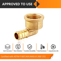 PEX-B Crimp 1/2" PEX x 1/2" Female Threaded Elbow (Lead Free) Plumbingsell