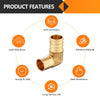 30 Pcs PEX-B Crimp 3/4" PEX x 1/2" Male Copper Sweat Elbow (Lead Free)